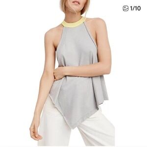 We The Free Gray and Yellow Tank Halter Top